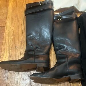 Banana Republic Black Leather Combat Boots